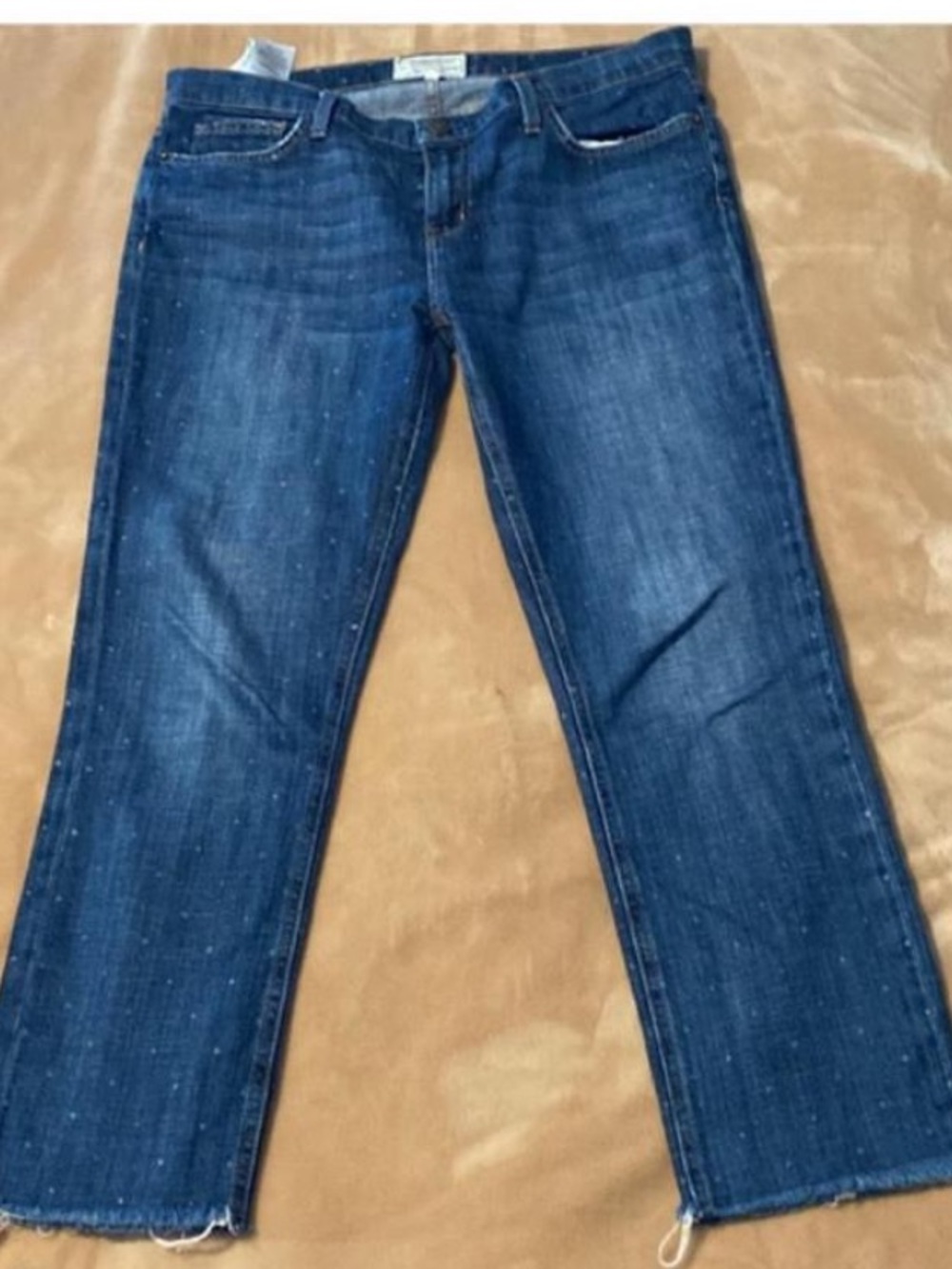 Current/Elliott White Star Cropped Ankle Jeans Sz 30